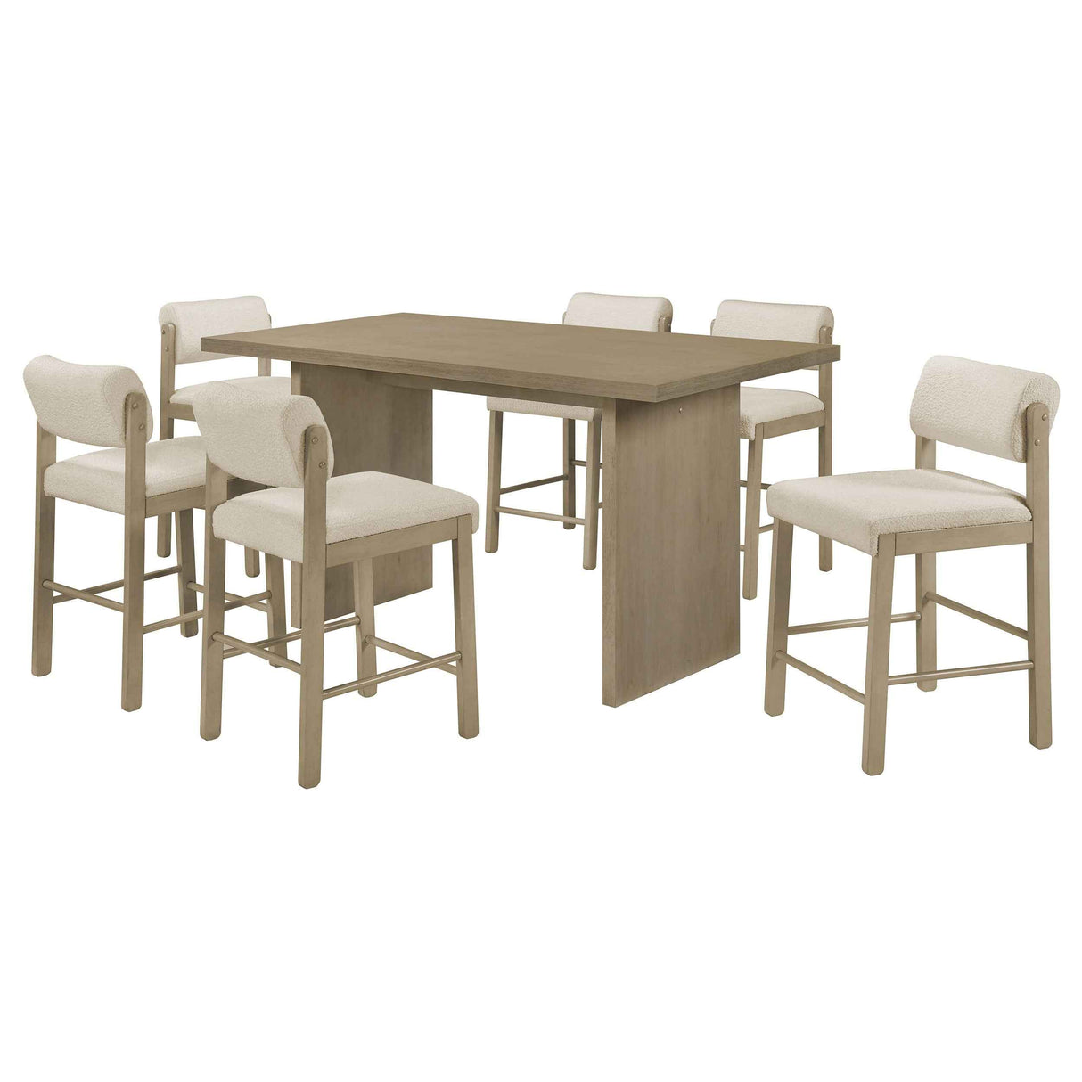 Decker Cream/Natural Oak 7-piece 70-inch Rectangular Counter Height Dining Set by Coaster at Eve Furniture
