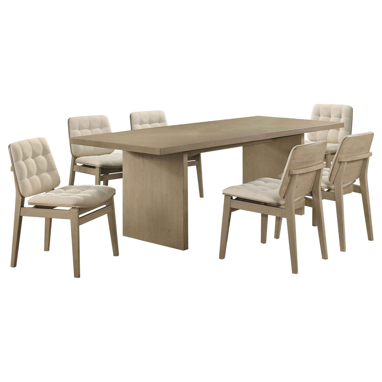 Decker Cream/Natural Oak 7-piece 82-inch Rectangular Dining Set by Coaster at Eve Furniture
