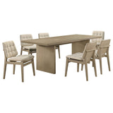 Decker Cream/Natural Oak 7-piece 82-inch Rectangular Dining Set by Coaster at Eve Furniture