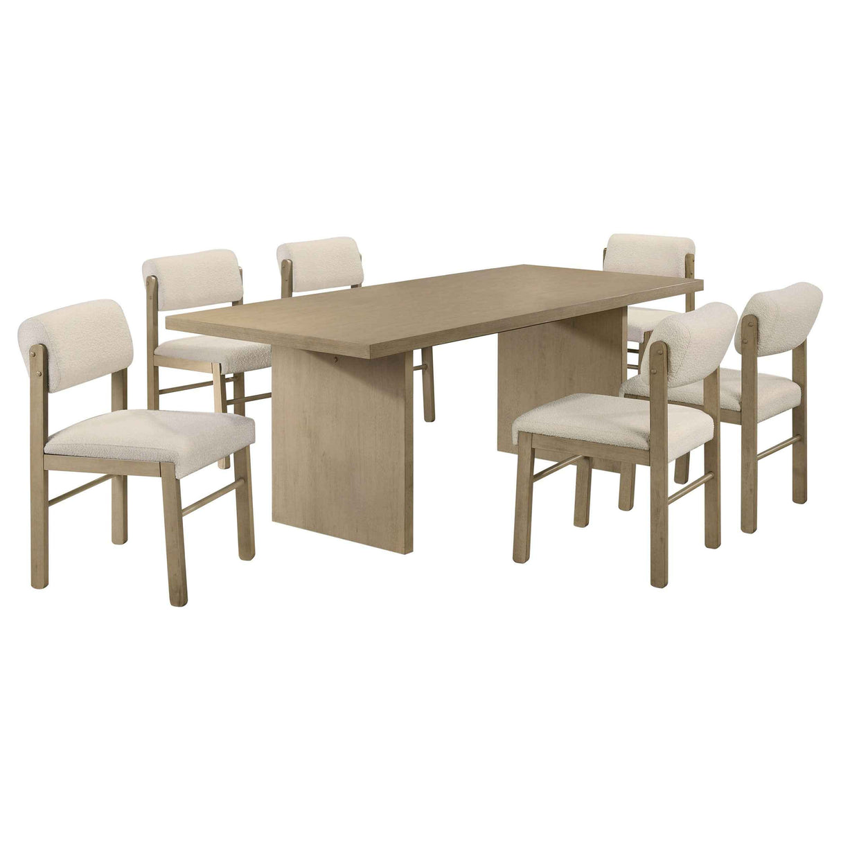 Decker Cream/Natural Oak 7-piece 82-inch Rectangular Dining Set by Coaster at Eve Furniture