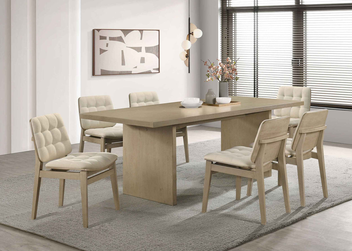 Decker Cream/Natural Oak 7-piece 82-inch Rectangular Dining Set by Coaster at Eve Furniture