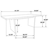Decker Cream/Walnut 7-piece 82-inch Rectangular Dining Set by Coaster at Eve Furniture