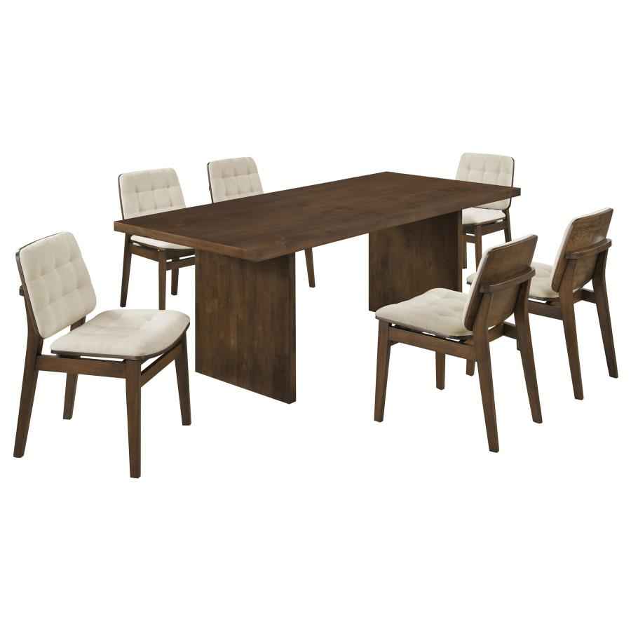Decker Cream/Walnut 7-piece 82-inch Rectangular Dining Set by Coaster at Eve Furniture