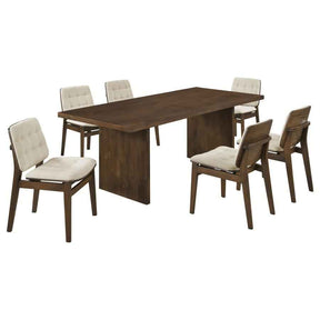 Decker Cream/Walnut 7-piece 82-inch Rectangular Dining Set by Coaster at Eve Furniture