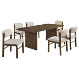 Decker Cream/Walnut 7-piece 82-inch Rectangular Dining Set by Coaster at Eve Furniture
