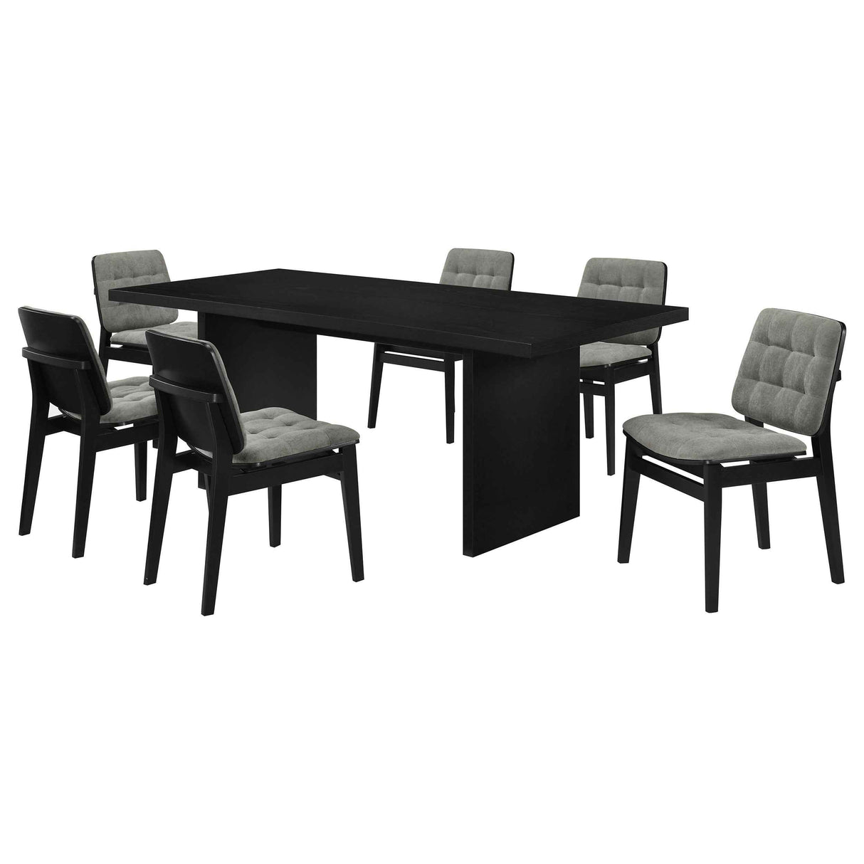 Decker Grey/Black 7-piece 82-inch Rectangular Dining Set by Coaster at Eve Furniture