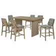 Decker Grey/Natural Oak 7-piece 70-inch Rectangular Counter Height Dining Set by Coaster at Eve Furniture