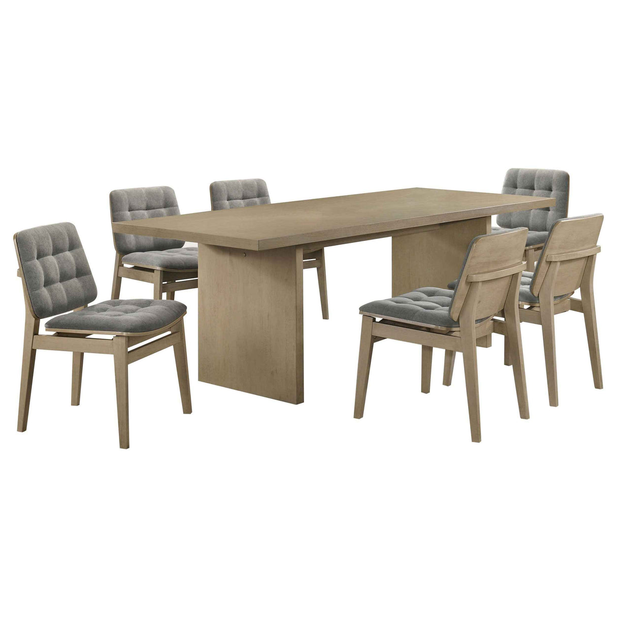 Decker Grey/Natural Oak 7-piece 82-inch Rectangular Dining Set by Coaster at Eve Furniture