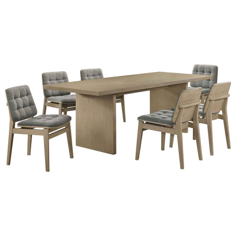 Decker Grey/Natural Oak 7-piece 82-inch Rectangular Dining Set by Coaster at Eve Furniture