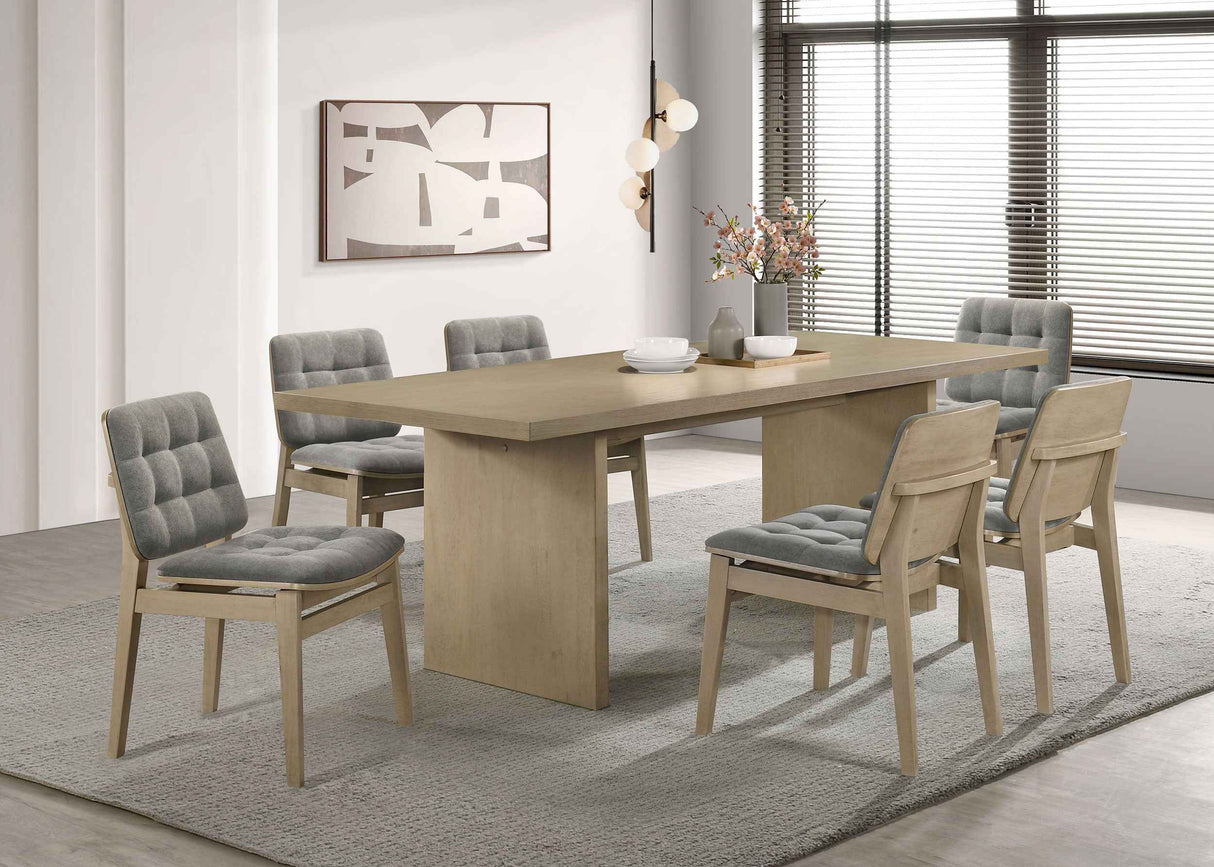 Decker Grey/Natural Oak 7-piece 82-inch Rectangular Dining Set by Coaster at Eve Furniture