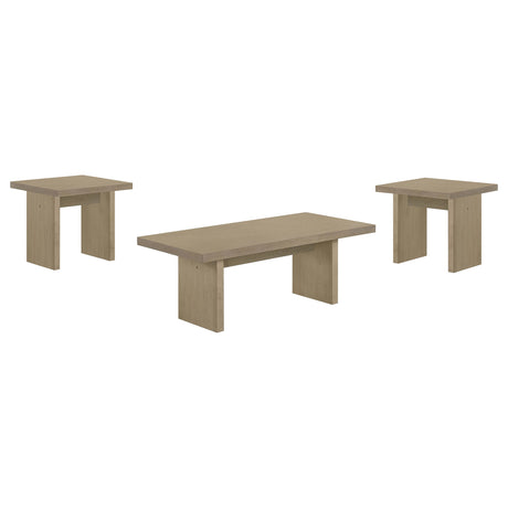 Decker Natural Oak 3-Piece Coffee and End Table Set by Coaster at Eve Furniture