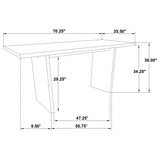 Decker Natural Oak 70-inch Rectangular Wood Counter Height Dining Table by Coaster at Eve Furniture