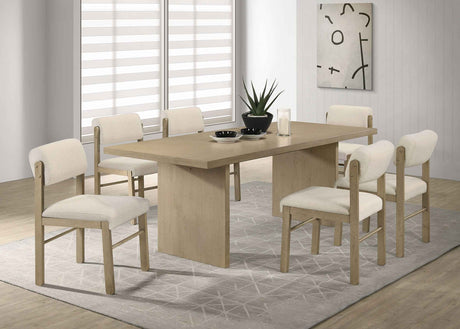 Decker Natural Oak 82-inch Rectangular Wood Dining Table by Coaster at Eve Furniture