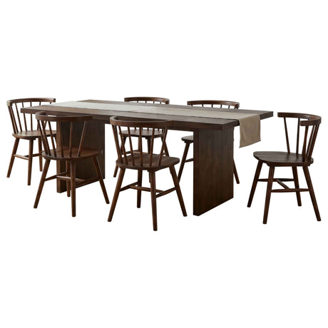 Decker Walnut 7-Piece 82-inch Rectangular Dining Set by Coaster at Eve Furniture