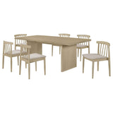 Decker Wheat/Natural Oak 7-piece 82-inch Rectangular Dining Set by Coaster at Eve Furniture