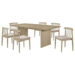 Decker Wheat/Natural Oak 7-piece 82-inch Rectangular Dining Set by Coaster at Eve Furniture