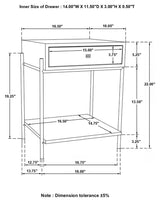 Declan Natural Mango/Black 1-Drawer Accent Table with Open Shelf