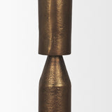 Declan Antiqued Brass Cast Metal Taper Candle Holder by Mercana at Eve Furniture