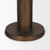 Declan Antiqued Brass Cast Metal Taper Candle Holder by Mercana at Eve Furniture