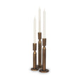 Declan Antiqued Brass Cast Metal Taper Candle Holder by Mercana at Eve Furniture