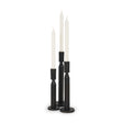 Declan Textured Matte Black Cast Metal Taper Candle Holder by Mercana at Eve Furniture