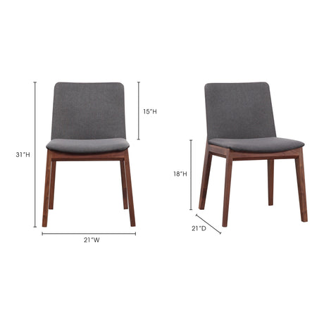 Deco Dark Grey/Natural Walnut Dining Chair (Set of 2) by MOES at Eve Furniture