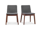 Deco Dark Grey/Natural Walnut Dining Chair (Set of 2)