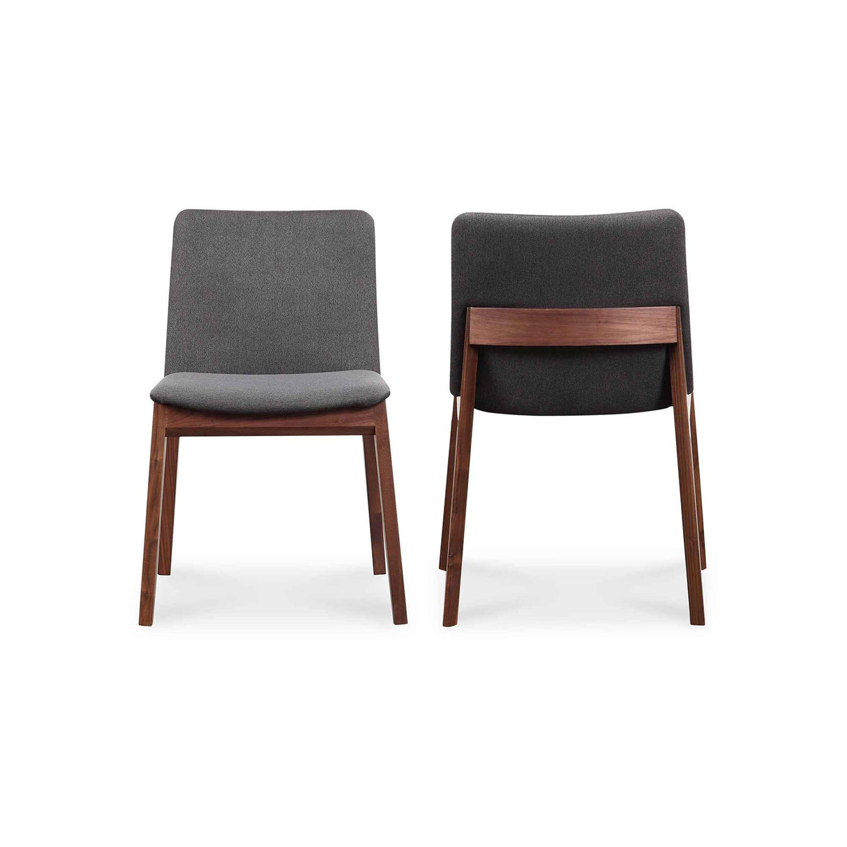 Deco Dark Grey/Natural Walnut Dining Chair (Set of 2)