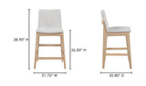 Deco Oak Counter Stool Light Grey by Moe's Home at Eve Furniture