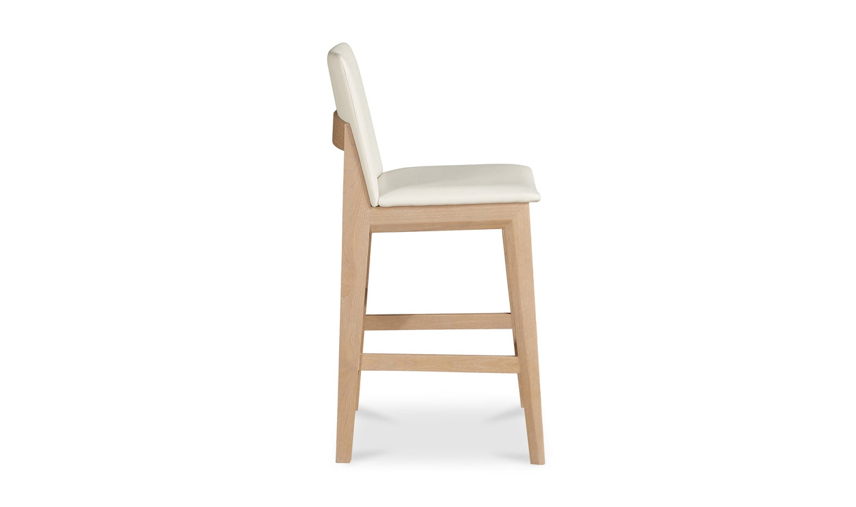 Deco Oak Counter Stool White PVC by Moe's Home at Eve Furniture