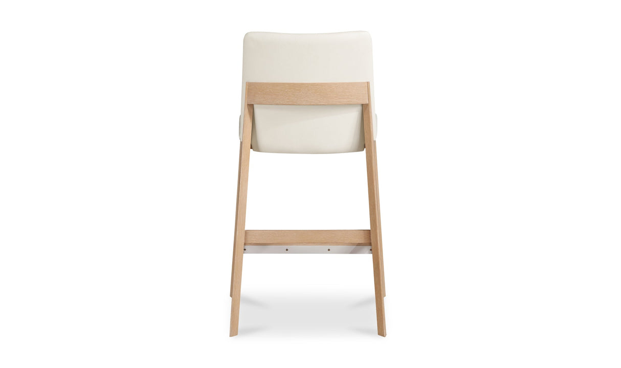 Deco Oak Counter Stool White PVC by Moe's Home at Eve Furniture
