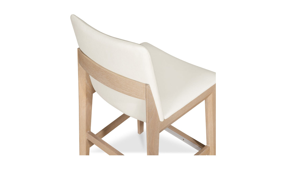 Deco Oak Counter Stool White PVC by Moe's Home at Eve Furniture