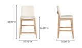 Deco Oak Counter Stool White PVC by Moe's Home at Eve Furniture