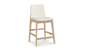 Deco Oak Counter Stool White PVC by Moe's Home at Eve Furniture