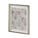 Deco Patterning I by Victoria Barnes a Hand Embellished Textured Framed Art Print Matted under Glass by Mercana at Eve Furniture