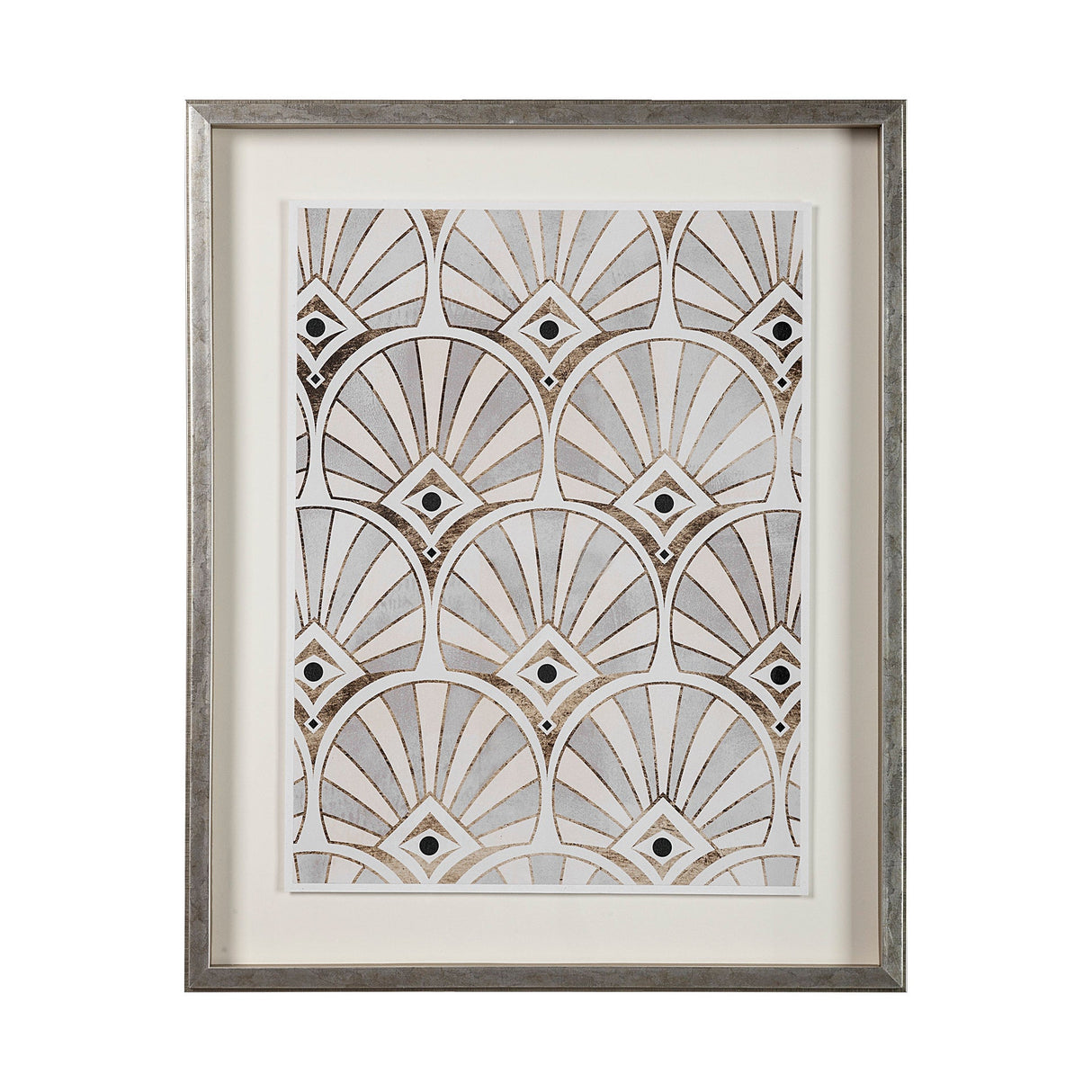 Deco Patterning I by Victoria Barnes a Hand Embellished Textured Framed Art Print Matted under Glass by Mercana at Eve Furniture