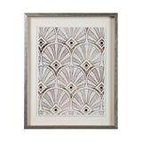 Deco Patterning I by Victoria Barnes a Hand Embellished Textured Framed Art Print Matted under Glass by Mercana at Eve Furniture