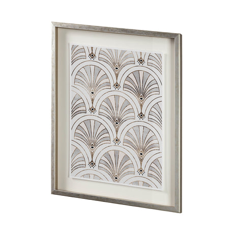 Deco Patterning II by Victoria Barnes Hand Embellished Textured Framed Art Print Matted under Glass by Mercana at Eve Furniture