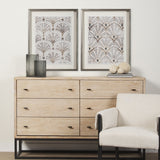 Deco Patterning II by Victoria Barnes Hand Embellished Textured Framed Art Print Matted under Glass by Mercana at Eve Furniture