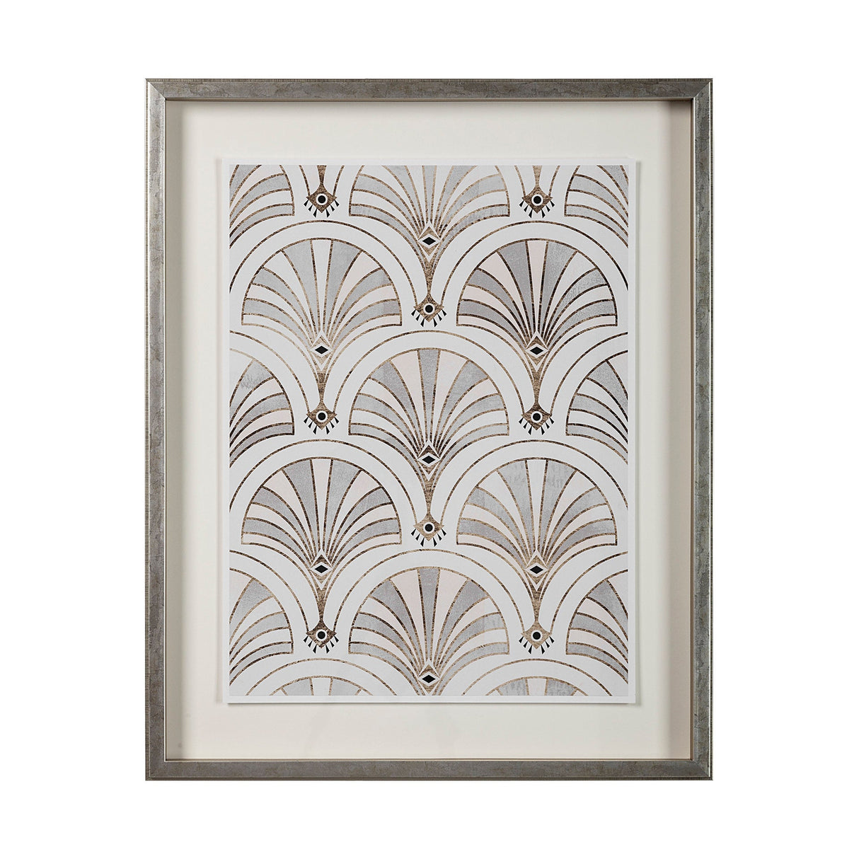 Deco Patterning II by Victoria Barnes Hand Embellished Textured Framed Art Print Matted under Glass by Mercana at Eve Furniture