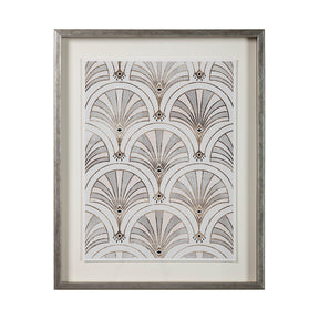 Deco Patterning II by Victoria Barnes Hand Embellished Textured Framed Art Print Matted under Glass by Mercana at Eve Furniture