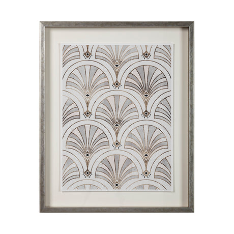 Deco Patterning II by Victoria Barnes Hand Embellished Textured Framed Art Print Matted under Glass by Mercana at Eve Furniture