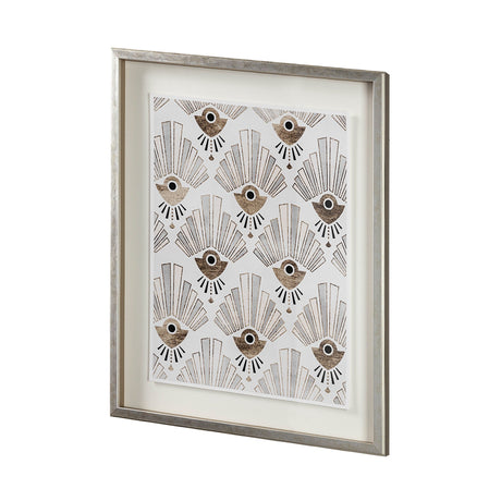 Deco Patterning III by Victoria Barnes Hand Embellished Textured Framed Art Print Matted under Glass by Mercana at Eve Furniture