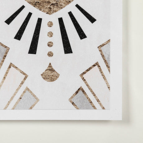 Deco Patterning III by Victoria Barnes Hand Embellished Textured Framed Art Print Matted under Glass by Mercana at Eve Furniture