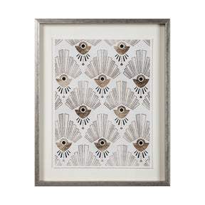 Deco Patterning III by Victoria Barnes Hand Embellished Textured Framed Art Print Matted under Glass by Mercana at Eve Furniture