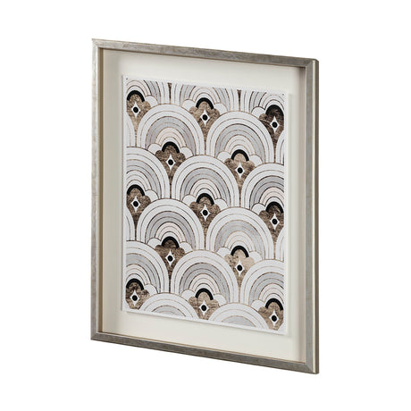 Deco Patterning IV by Victoria Barnes Hand Embellished Textured Framed Art Print Matted under Glass by Mercana at Eve Furniture