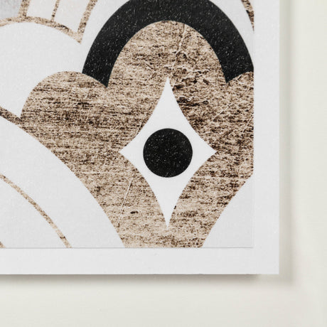 Deco Patterning IV by Victoria Barnes Hand Embellished Textured Framed Art Print Matted under Glass by Mercana at Eve Furniture