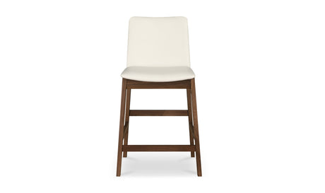 Deco Walnut Counter Stool White PVC by Moe's Home at Eve Furniture
