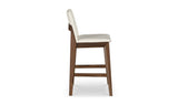 Deco Walnut Counter Stool White PVC by Moe's Home at Eve Furniture
