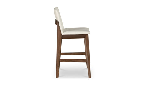 Deco Walnut Counter Stool White PVC by Moe's Home at Eve Furniture